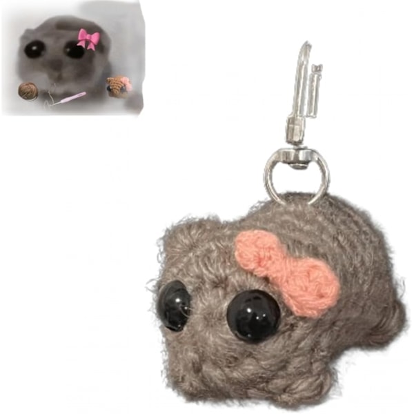 TikTok Meme Sorglig Hamster Plysch, Virkad Sorglig Hamster, Meme Sorglig Hamster Par Keychain Söt Coquette Hamster 3pcs bow