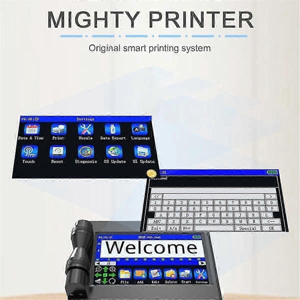 Håndholdt Inkjetprinter til QR-koder - Bærbar Dato-/Batchnummerprinter til Metal/Træ/Glas (USB)