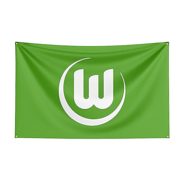 Born Pretty 3x5 Vfl Wolfsburg Flagg Polyester Trykt Racing Sport Banner For Dekor F 150 x 240cm