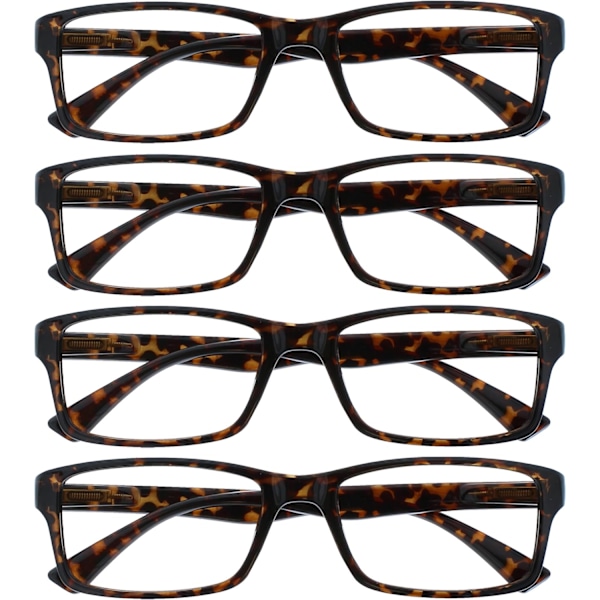 Company Brown Tortoiseshell Læsebriller Value 4-pak Designer Style Mænd Kvinder RRRR92-2 +1.50 Brun Skildpadde Brun Skildpadde Brown Tortoiseshell +1.50 Magnification
