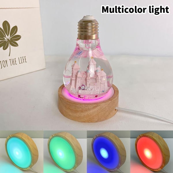 Night light stand Lighting Wood LED light base Solid wood LED Multicolor