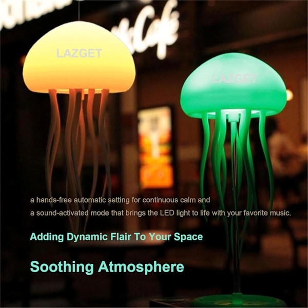 Jellyflow Lampe, Oppladbar Flytende Manetlampe, LED Bærbar RGB Gradient Manetlampe Stemmestyring