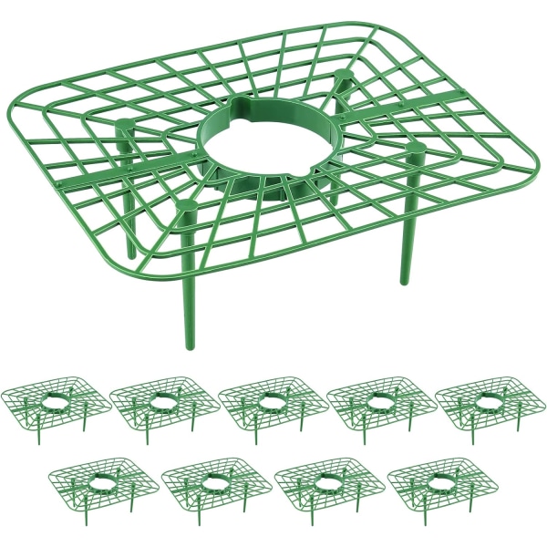 10 st Jordgubbsstöd för trädgård, jordgubbsodlingsställ med 4 justerbara ben, trädgårdsväxtstöd Jordgubbsodlingsram