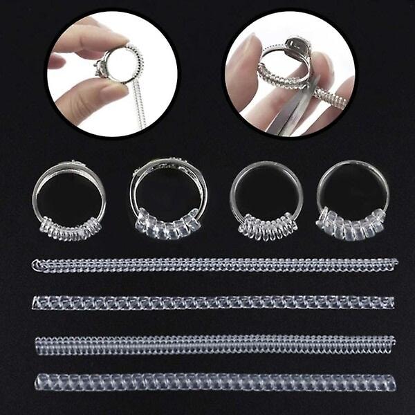 Klippbara Ringförminskare - Minska Ringstorlek 8-Pack Transparent