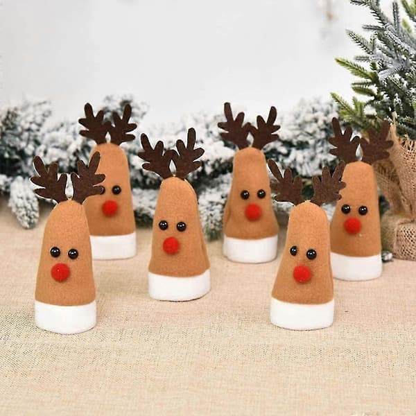 Mini julmössa julren älgdekoration 12 st brun