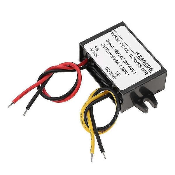 12V/24V til 5V 5A DC-DC Buck Converter Step Down Strømforsyningsmodul