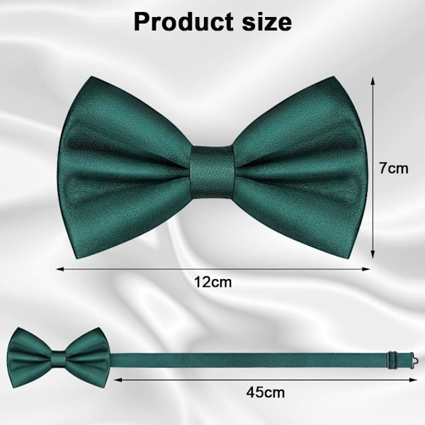 Herre butterfly, klassisk ensfarvet butterfly til mænd, satin smoking butterfly, justerbar formel butterfly til fest, bryllup DARK GREEN