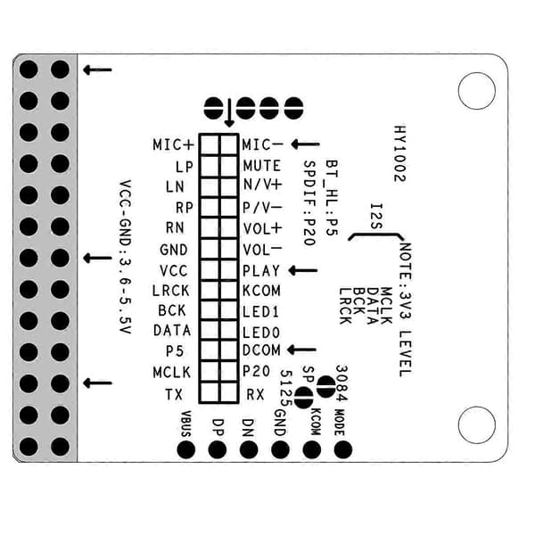 QCC3034 Bluetooth 5.1 I2S -moduuli Without call
