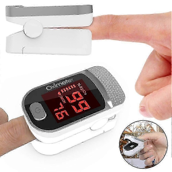 Finger Clip Blodsukker Måler Smart Bærbar Blodsukkertest Kit for Eldre Hjemmebrukere Reisende
