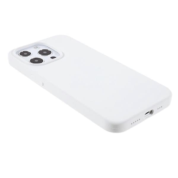 Till iPhone 14 Pro Fodral Solid Silikon Stötsäkert Telefon Bakskal White