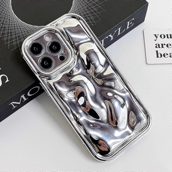 Galvanoidulla Meteorite Texture TPU -puhelinkotelo Silver For iPhone XR