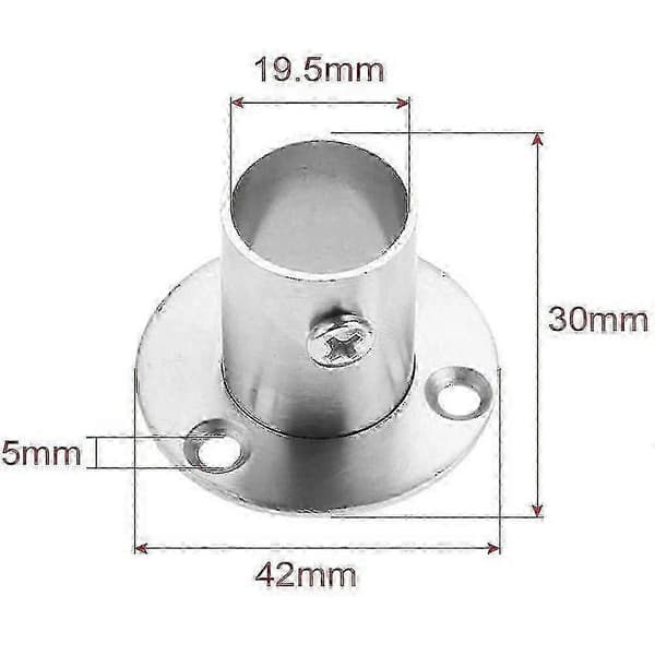 2 X Rørflangeholder i rustfrit stål 19mm