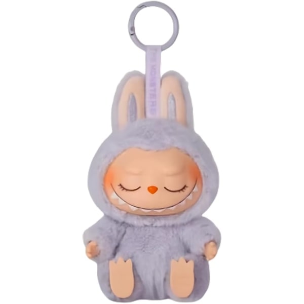 Labubu Popmart Plussinen Avaimenperä Monsteri Avaimenperä Täytetty Eläin 17cm Macros Vinyl Face Story Hahmot Keräilyhahmoja (Violetti Labubu Kaksi) purple labubu two