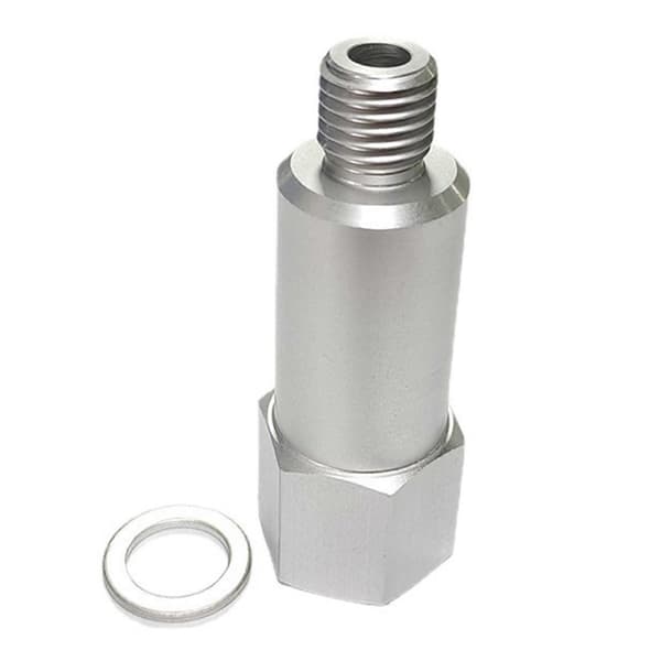 Kjølevæsketemperatursensoradapter for LS Swap Gauge M12-1.5 til hunn 3/8 tommer NPT-sensor forlenget silver