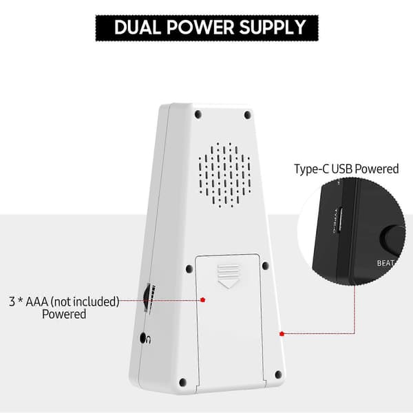 Elektronisk digital metronom med timer Universal elektronisk metronom med volym- och takthastighetskontroll, batteri- eller USB-kabeldriven, för gitarr P Solid Normal