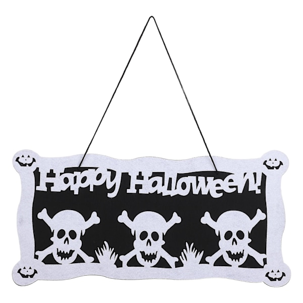 Klart trykk Halloween-skilt dekorativt rektangulært Happy Halloween-banner for soverom kafé hage G 8029 Skull 0.1