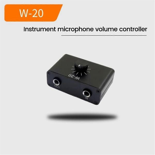 Musikinstrument Dynamisk Mikrofon Volymjustering Dämpningskontroll 1/4inTRS 6.35mm Gränssnitt Stöder Stereo Black