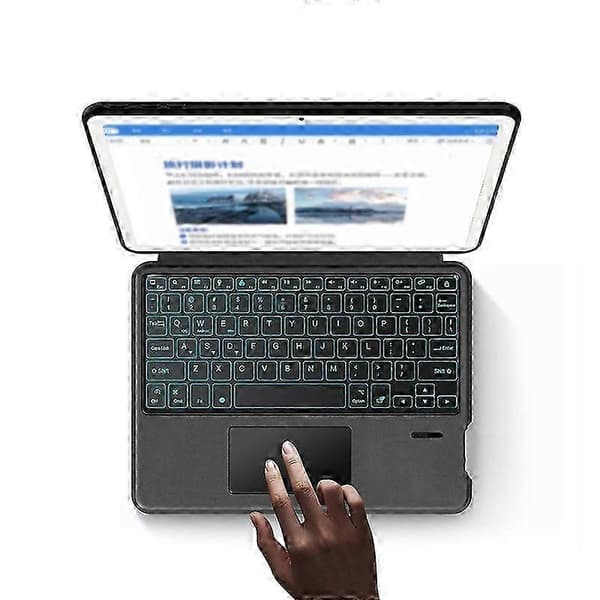 PU-læderstativetui med baggrundsbelyst tastatur og multi-touch trackpad til Google Pixel Tablet