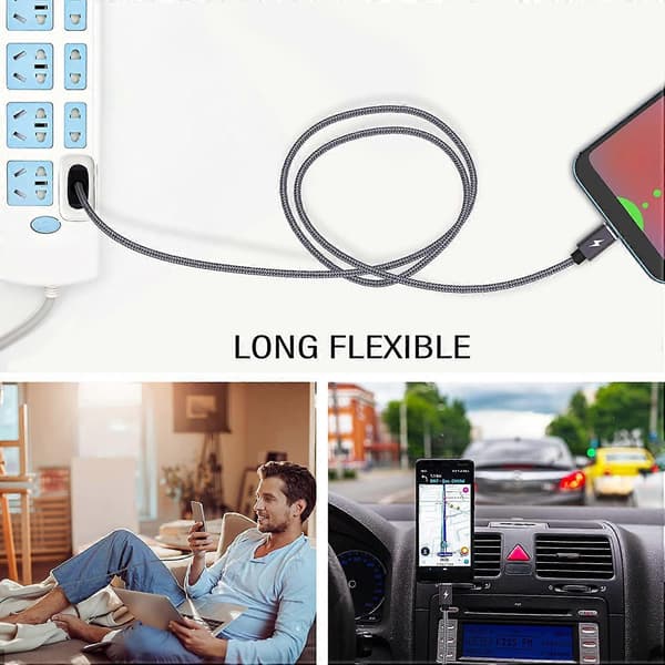 USB Typ C-kabel [1/2M-paket] USB C-laddningskabel