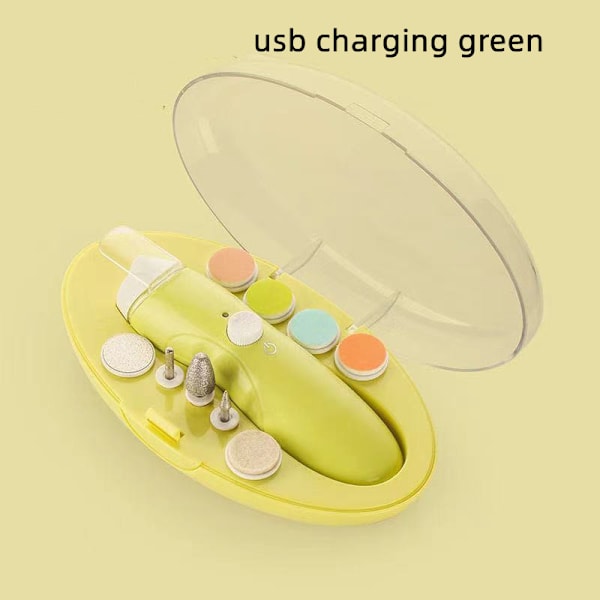 Elektrisk nagelklippare för baby med USB-laddning green usb charging