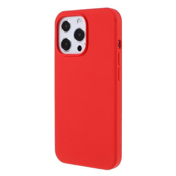 Kompatibel med iPhone 15 Pro etui solid silikone stødsikker telefonbagside Red
