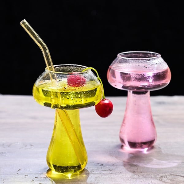 Svampdesign Glaskopp Cocktailglas Vinglas Genomskinlig