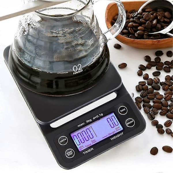 Kaffevåg med timer för exakt bryggning