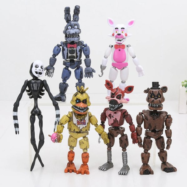 6 stk Five Nights at Freddy's Actionfigur FNAF Toy Bonnie Foxy