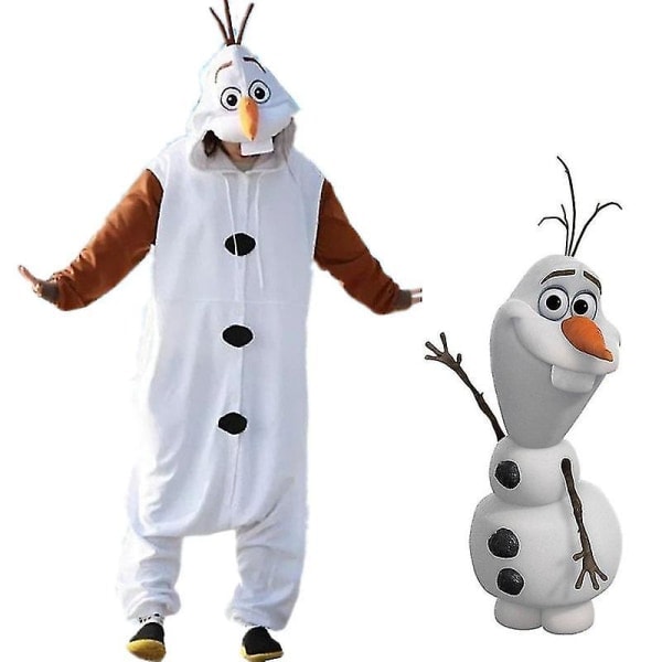 Anime Snemænd Olaf Kostume Pyjamas Cosplay Hvid Jumpsuit Voksen Nattøj Festkjole Tøj M