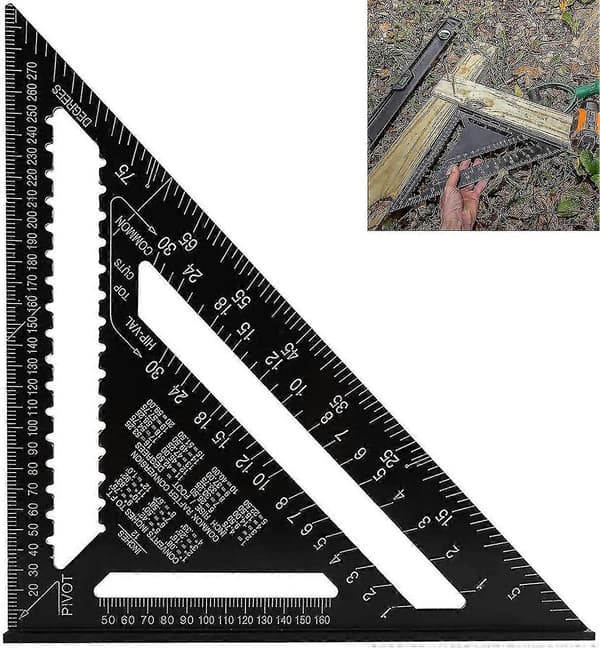 Stopvinkel Trekant Aluminiumlegering 7 Tommer til Tømrer