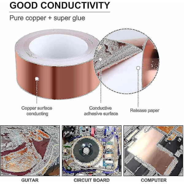 Alg kobbertape 30m X 50mm, Vegena kobberfolie tape Emi kobberfolie tape-hao