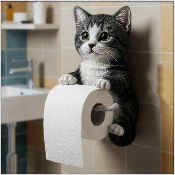 Katttapethållare Toalett vägg rullpapper Silver gradient