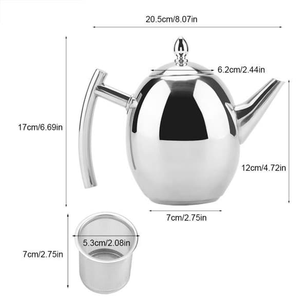 Tekande i rustfrit stål med filter (1 liter - 1000 ml) HB052