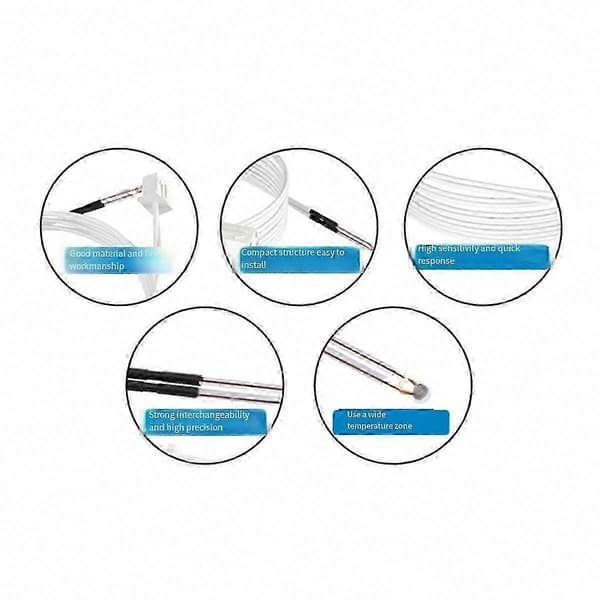 5 stk. NTC 100K Glasperle Termistor til 3D-printer, 3950 Ohm Temperatursensor med XH2.54-2P Stik White