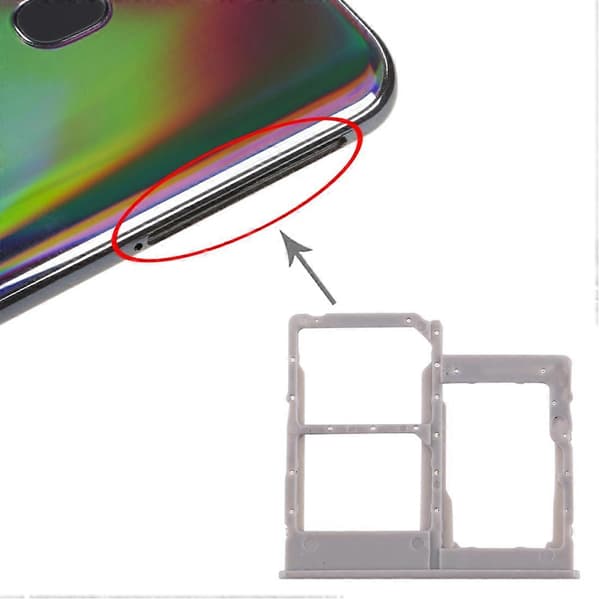 SIM-kortbakke + Micro SD-kortbakke til Galaxy A40 Grey
