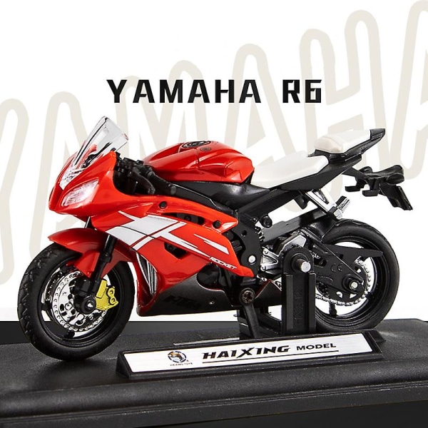 Skala 1:18 Yamaha R6 Alloy Scooter Sportcykelfigurer Diecasts Barnleksak Motorcykelracingmodell Replikor Samla present till pojkar white