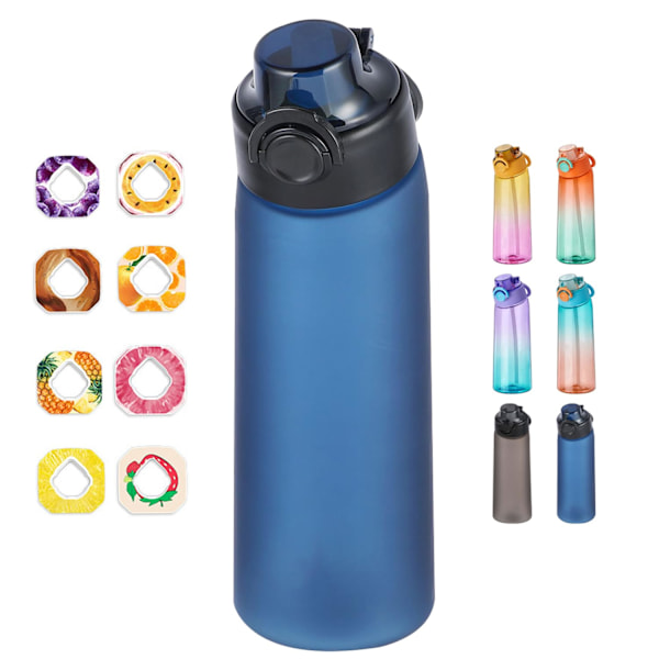 Ny to-farvet aromaterapi kop med gradient duftende vandkop drikkevand artefakt sjov kop + 8 smagsringe blue