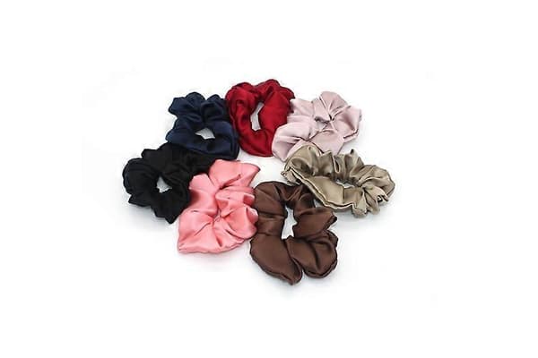 Retro Enkel Satin Hår Scrunchie Slikfarve
