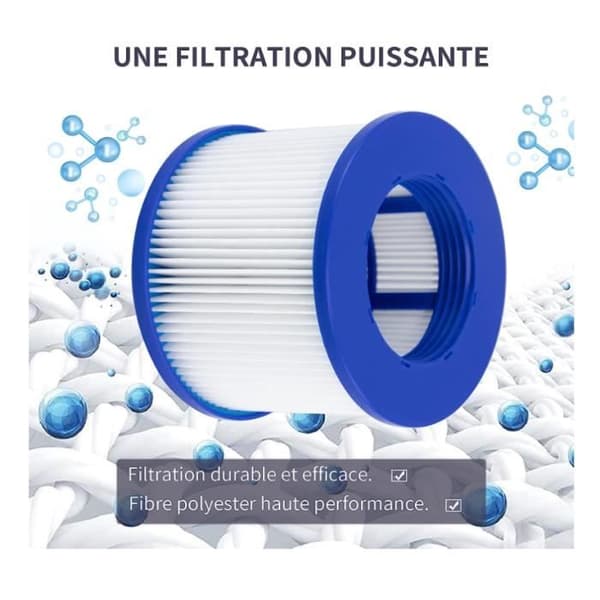 Infinite indskrunings-spafilter - Filterpatron til Clever Spa - Hvid