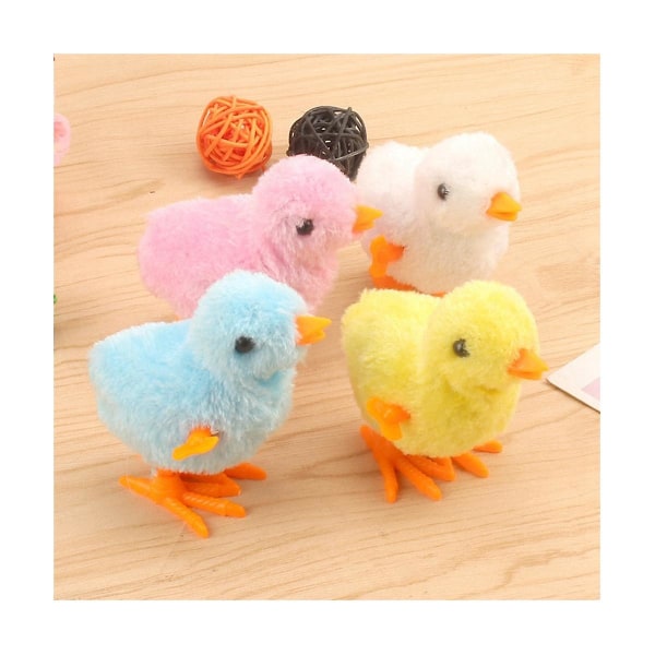 5 st påsk Wind Up Chick Toys Nyhet Hoppa Chicken Gag Plysch Baby Chicks Leksaker Favors Gift Girls