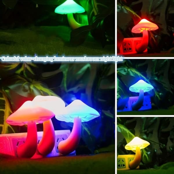 Fantasy Svampe Lampe, Nat Sensor Lampe Warm Light