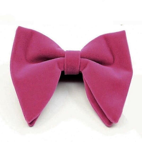 Sammet Fluga för Män Oversized Solid Justerbar Slips Hög Kvalitet Stor Fluga Bröllopsfest rose red