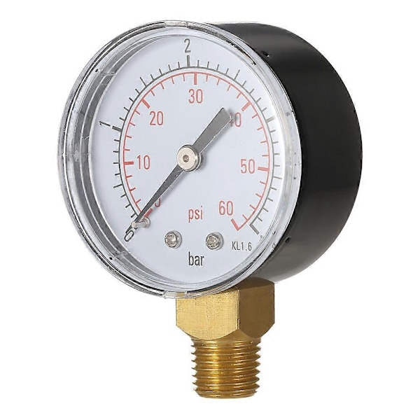 50mm 0~60psi 0~4bar Bassengfilter Vanntrykksmåler Hydraulisk Trykkmåler Manometer 1/4\" NPT Gjenge - Perfekt 2