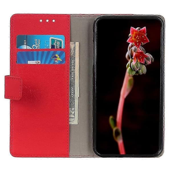 PU-læder pung-cover med stativ til Xiaomi Redmi Note 14 5G - Blå Red
