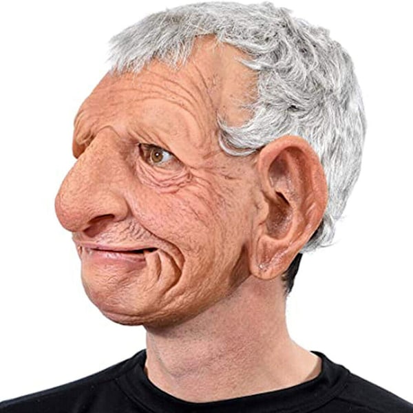 Realist Old Man Mask Latex Mask för Karneval Halloween B