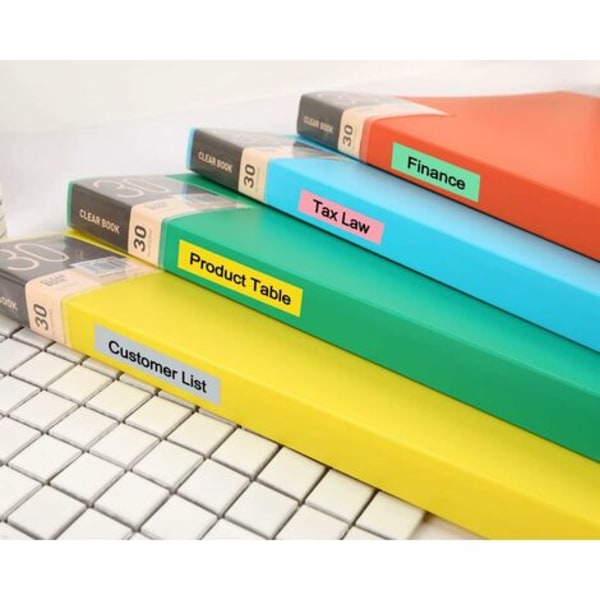 6x Kompatibel til Dymo Letratag Rribbon Plastik Refill 12mm x