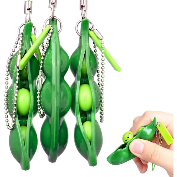 Press a bean, 3-pack bean charms soybean keychains kids and