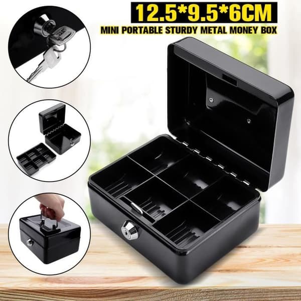 Stålpengeboks med 6 rum