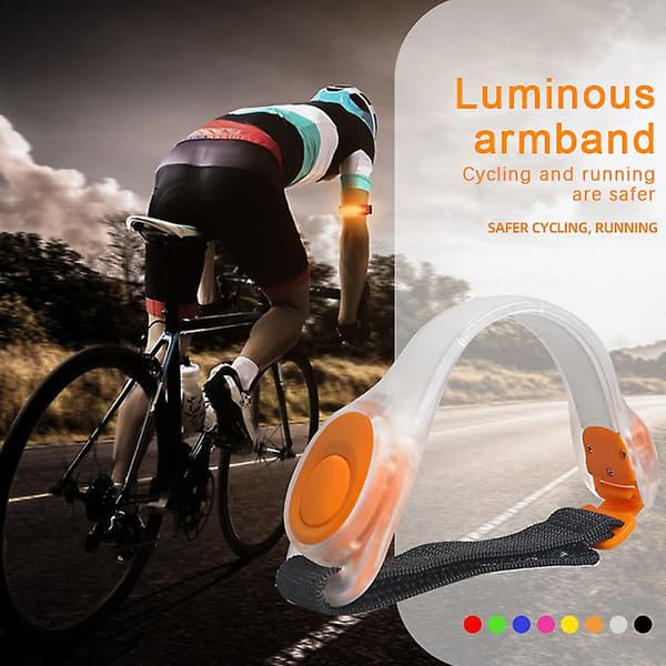 LED Lysende Armbånd Justerbart Bærbart Løpearmbånd Glød Løping Gåing White