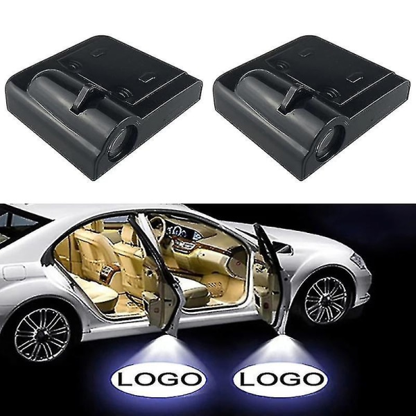 2 stk. Logo Projektor Trådløs Billedørlys Punch-fri Klæbende Bil Mærke Logo Projektionslampe Auto Til/fra Bil Dekoration Ny Toyota